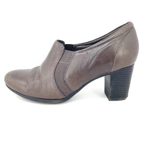 Clark's Loafer Pump, High Heel Leather Shoe, Women's Size 8 1/2